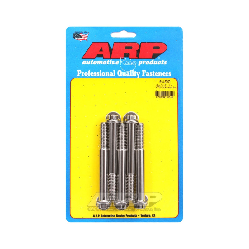 Set de șuruburi și piulițe universale ARP 7/16-14 – Oțel inoxidabil, 12 puncte x 5 - ARP-614-3750 - 614-3750 - 3666618191270